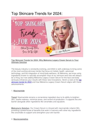 Top Skincare Trends for 2024