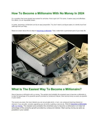 how to become a millionaire with no money in 2024