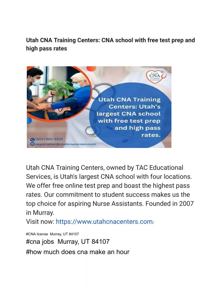 utah cna training centers cna school with free