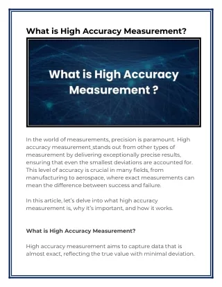 What is High Accuracy Measurement?  VIEWmm