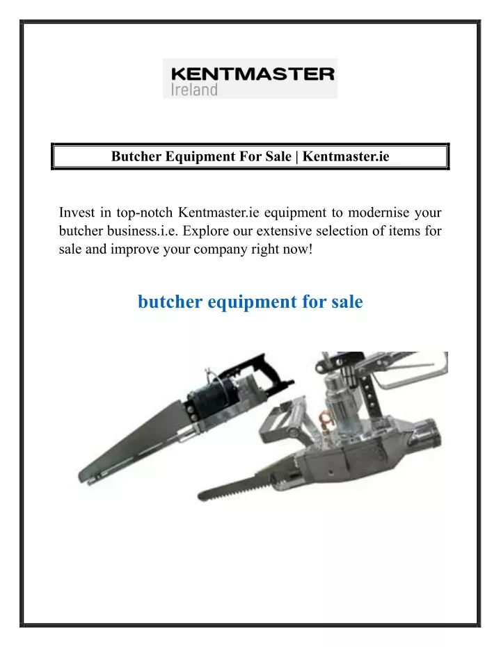 butcher equipment for sale kentmaster ie