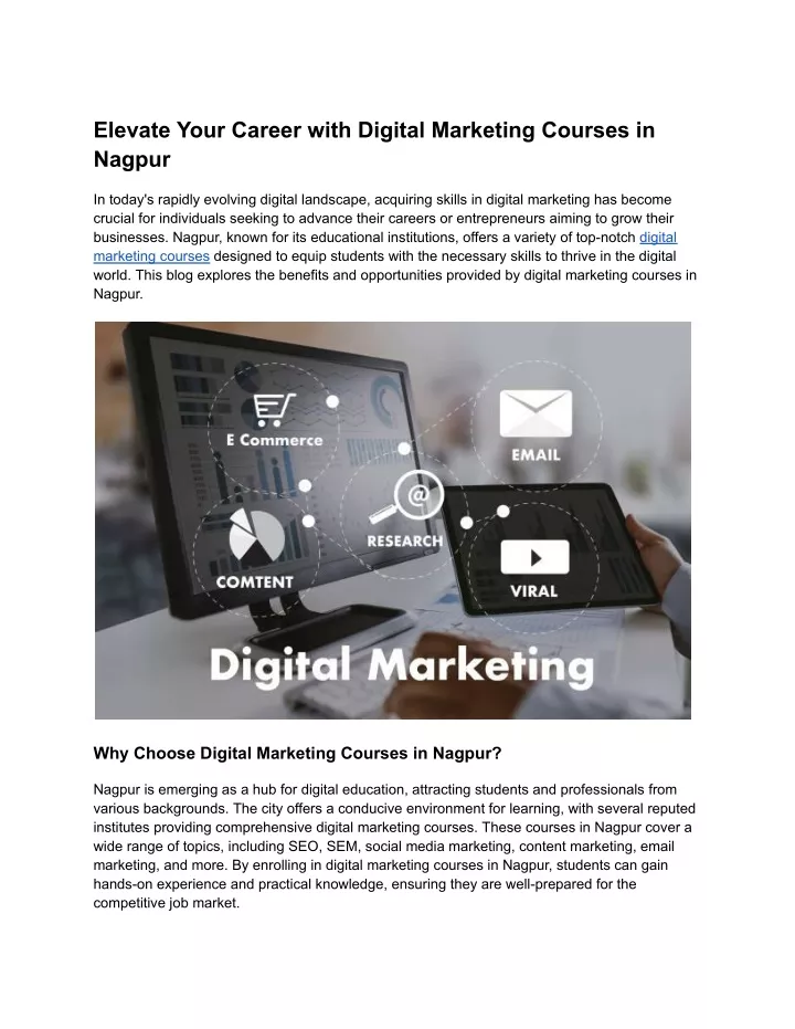 elevate your career with digital marketing