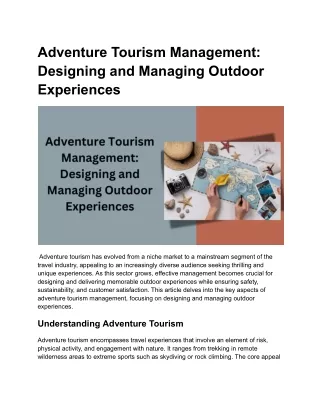 Adventure Tourism Management_ Designing and Managing Outdoor Experiences