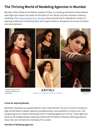 Exploring the Dynamic Role of Modeling Agencies in Mumbai's Fashion Scene