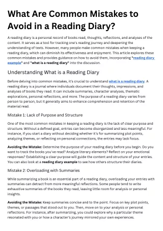what are common mistakes to avoid in a reading