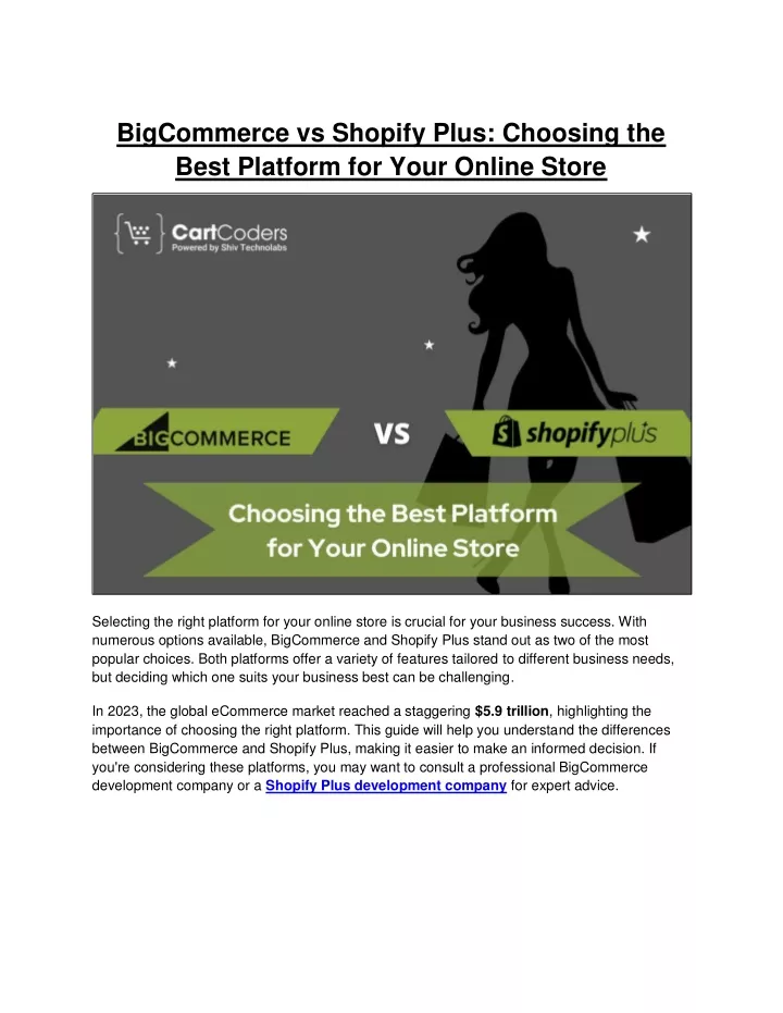 bigcommerce vs shopify plus choosing the best