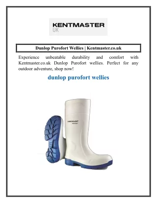 Dunlop Purofort Wellies  Kentmaster.co.uk