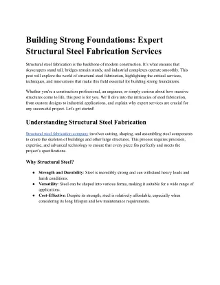 building strong foundations expert structural