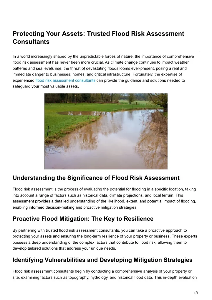 protecting your assets trusted flood risk