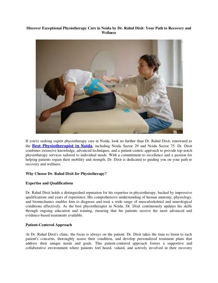 discover exceptional physiotherapy care in noida