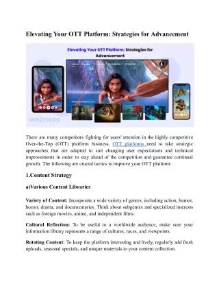 Elevating Your OTT Platform: Strategies for Advancement