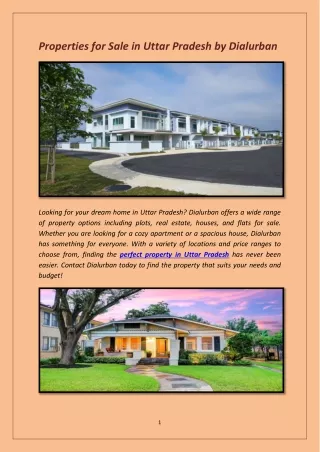 Properties for Sale in Uttar Pradesh by Dialurban