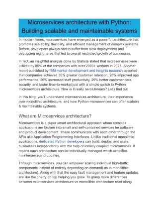 microservices architecture with python building