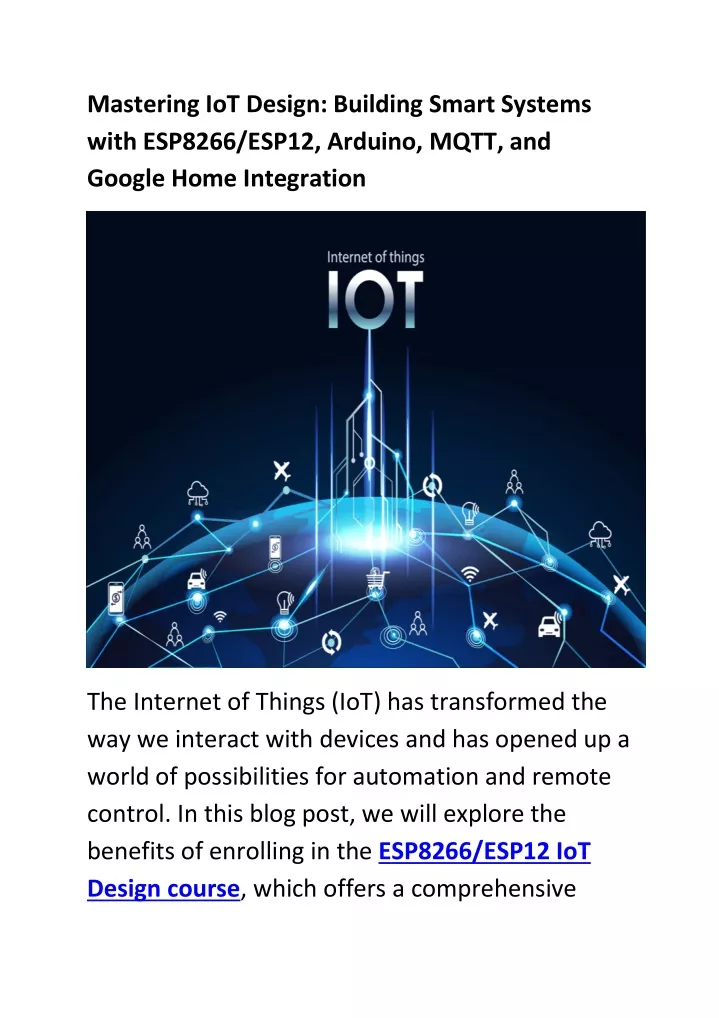 mastering iot design building smart systems with