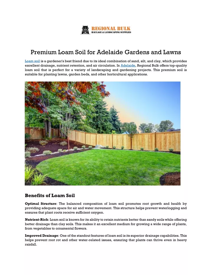 premium loam soil for adelaide gardens and lawns