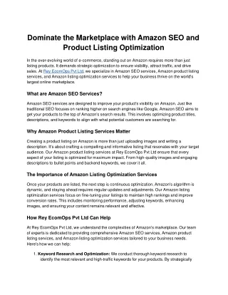 dominate the marketplace with amazon