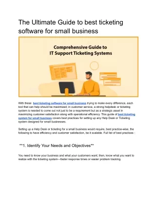 The Ultimate Guide to best ticketing software for small business