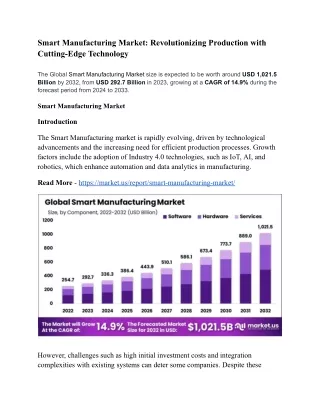 smart manufacturing market revolutionizing