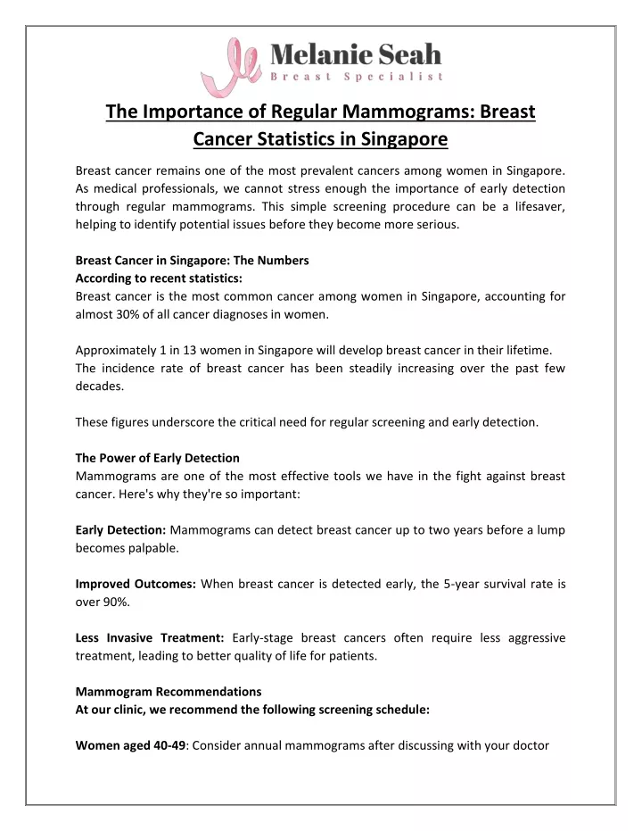 the importance of regular mammograms breast