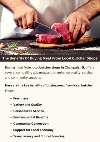 The Benefits Of Buying Meat From Local Butcher Shops