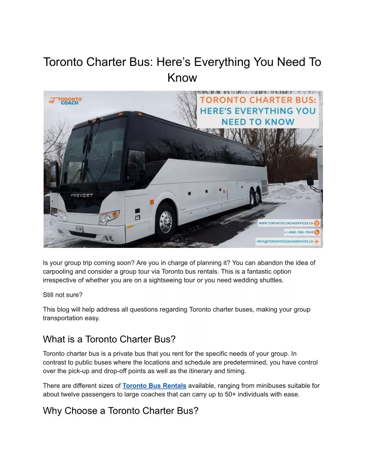 toronto charter bus here s everything you need