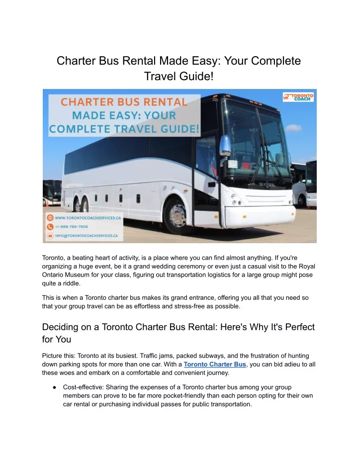 charter bus rental made easy your complete travel