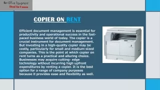 Copier on Rent: Choosing the Right Option for Your Business