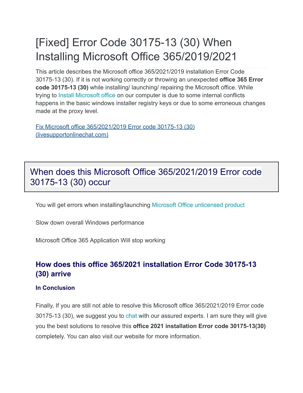 PPT - [Fixed] Error Code 30175-13 (30) When Installing Microsoft Office ...