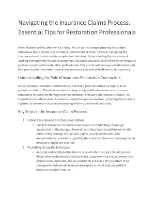 Navigating the Insurance Claims Process_ Essential Tips for Restoration Professionals