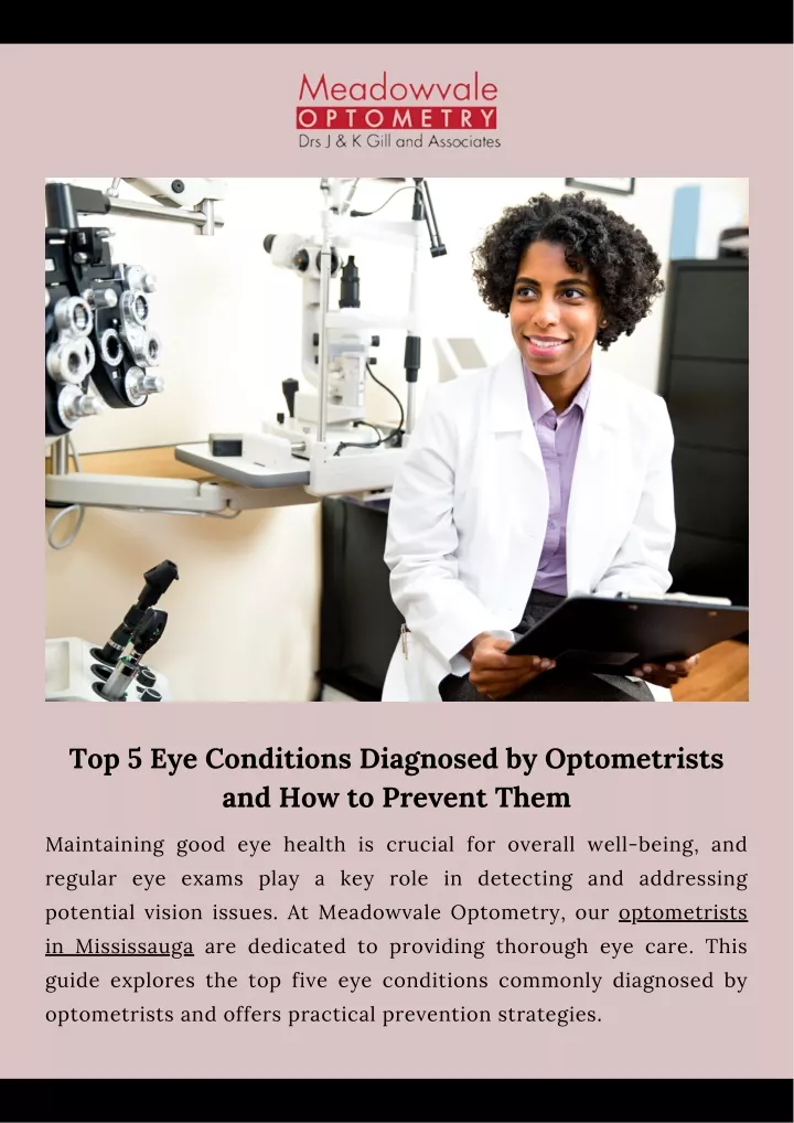 top 5 eye conditions diagnosed by optometrists