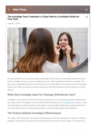 The Invisalign Teen Treatment A Clear Path to a Confident Smile for Your Teen