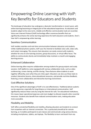 Empowering Online Learning with VoIP (1)