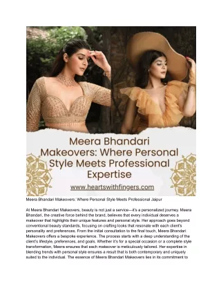 meera bhandari makeovers where personal style