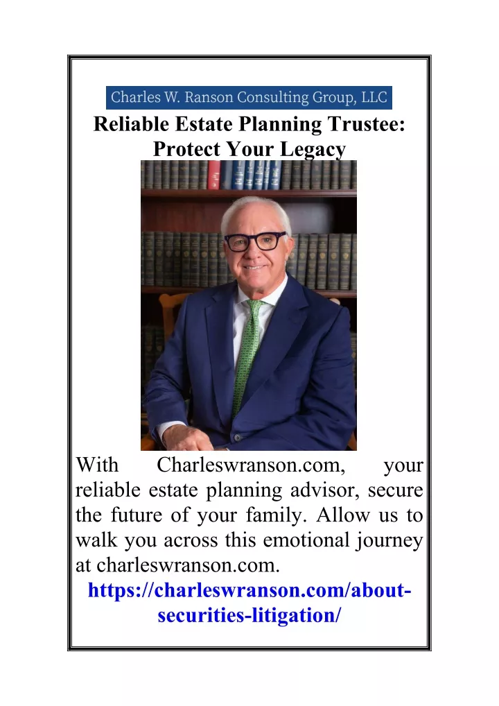 reliable estate planning trustee protect your