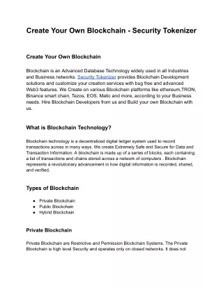 create your own blockchain security tokenizer