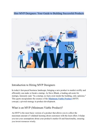 Hire MVP Designers - Your Guide to Building Successful Products