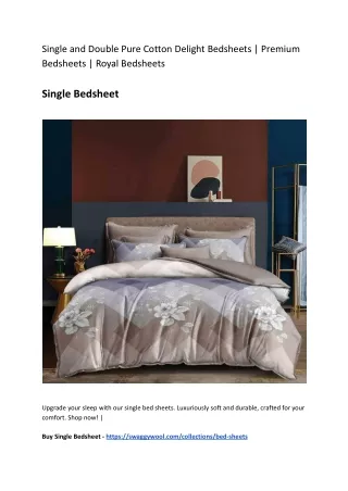 Buy Single Bedsheet & Double Bedsheet Online