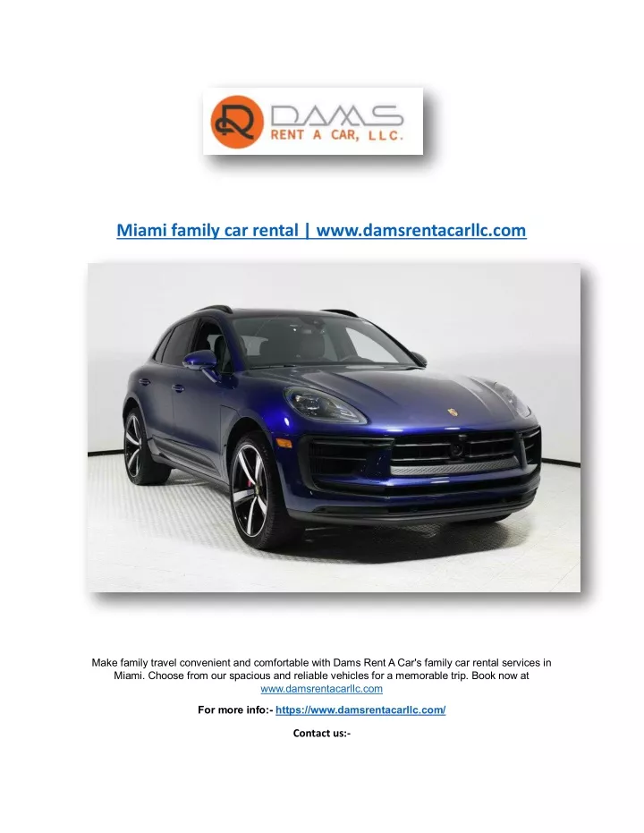 miami family car rental www damsrentacarllc com