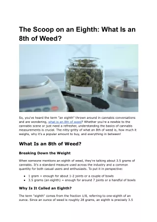 the scoop on an eighth what is an 8th of weed