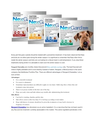 Nexgard Chewables for Dogs – Killing Fleas and Ticks Effectively