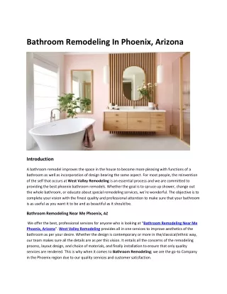 Bathroom Remodeling In Phoenix