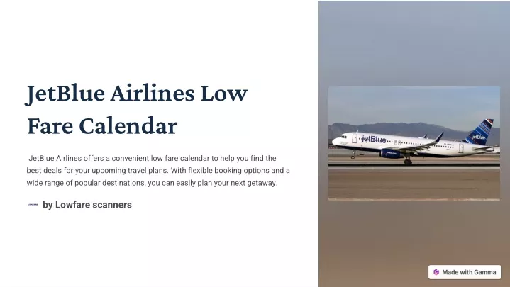 jetblue airlines low fare calendar