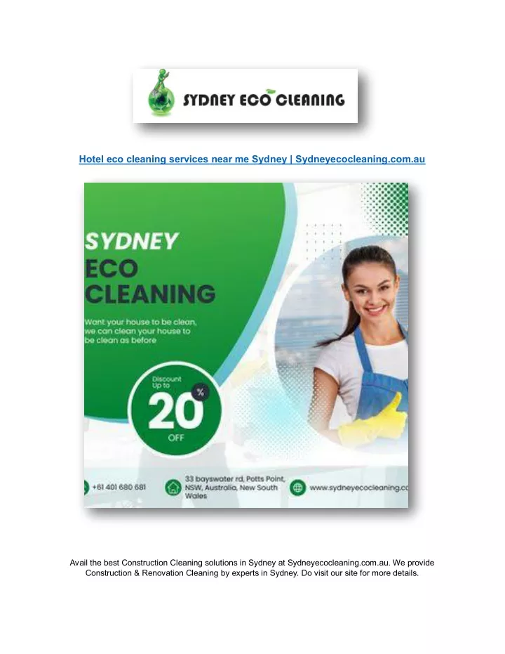 hotel eco cleaning services near me sydney