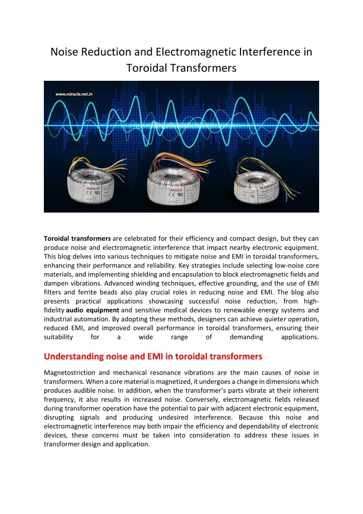 noise reduction and electromagnetic interference