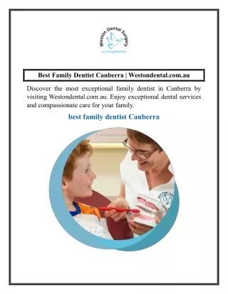 Best Family Dentist Canberra  Westondental.com.au