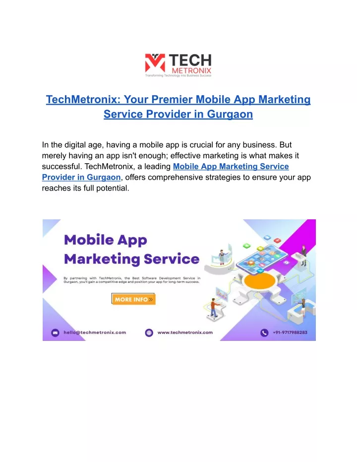 techmetronix your premier mobile app marketing