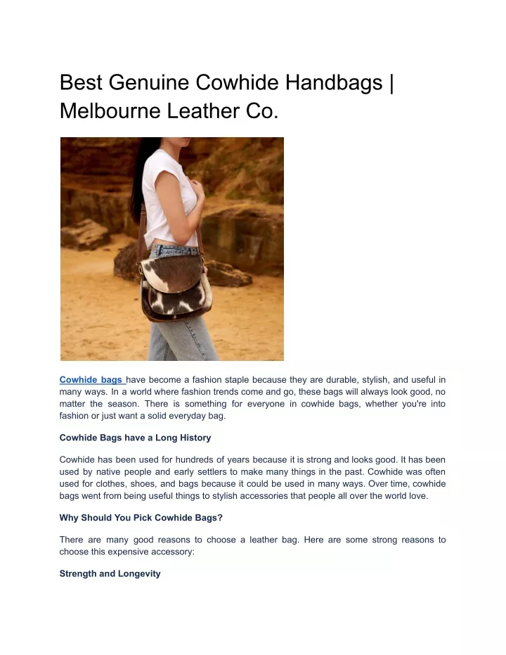 best genuine cowhide handbags melbourne leather co