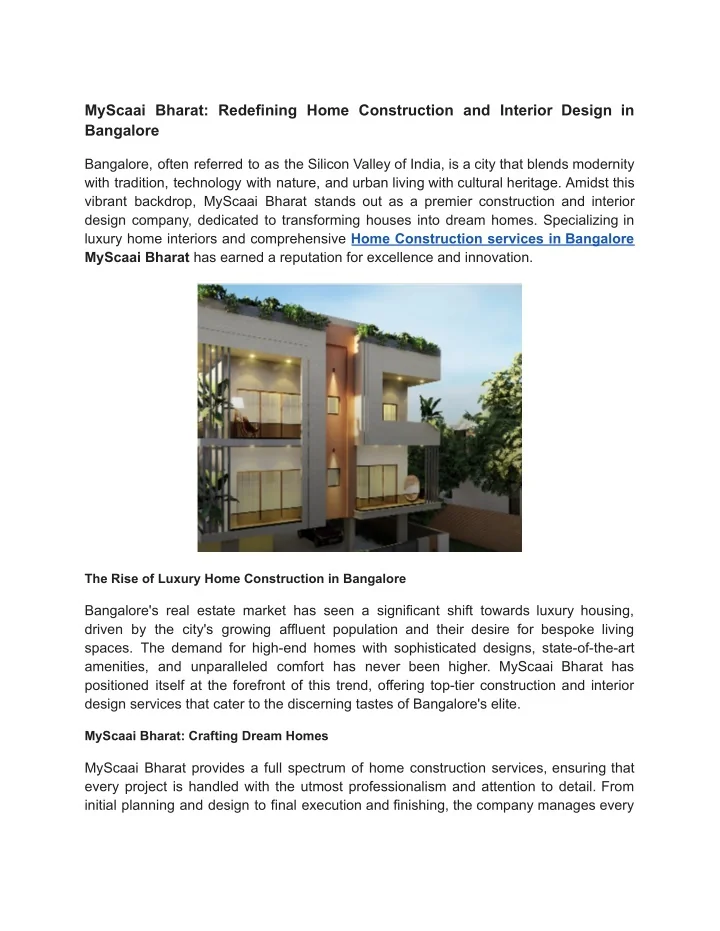 PPT - MyScaai Bharat_ Redefining Home Construction and Interior Design ...