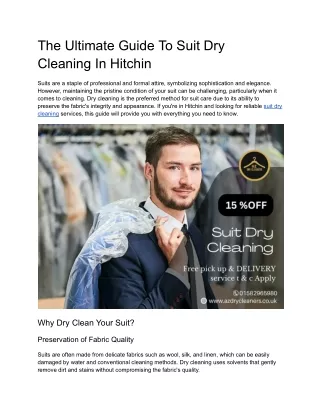 The Ultimate Guide To Suit Dry Cleaning In Hitchin