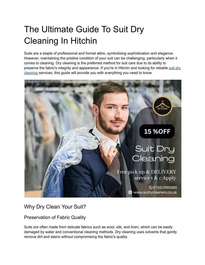 the ultimate guide to suit dry cleaning in hitchin